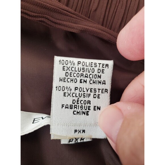 Evan Picone Chocolate Brown Sleeveless V-Neck Bead Accented Crepe Dress Sz 8 NWT - Picture 9 of 10